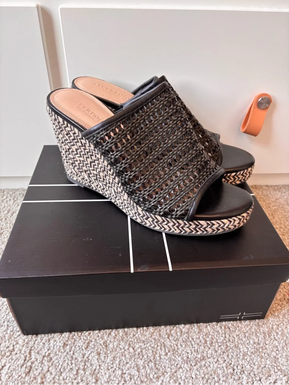 Liverpool Black Wedge Slide Sandals Highland
